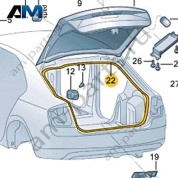 Уплотнитель крышки багажника VAG 5E5827705C на Skoda 2019-2026