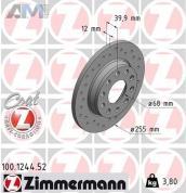 Задние перфорированные тормозные диски ZIMMERMANN 100.1244.52 Audi A4 (B6) 2001-2005