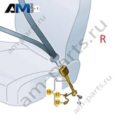 Замок ремня безопасности пассажира 8Y0857756AMNB на Ауди Q6 E-tron 2024-2026