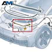 Трос замка капота Volkswagen id3 2020-2024 10C823531A