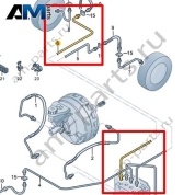 Тормозная трубка от гидравлической системы к тормозному шлангу Volkswagen AMAROK 2017-2022 2H6614722A