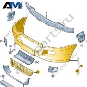 Облицовка переднего бампера Volkswagen Crafter 2012-2016 2E0807103BM