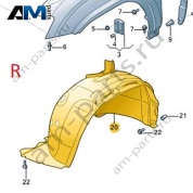Подкрылок передний правый VAG 3CC805912D Volkswagen 2021-2026