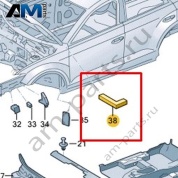 Шумоизоляция стойки А Volkswagen T-Roc 2018-2024 2GA868283