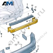 Усилитель заднего бампера 5HG807305 для Volkswagen Golf 8 2019-2026