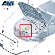 Уплотнитель капота правый Volkswagen Jetta VII 2020-2024 17A823708