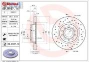 Передние перфорированные тормозные диски BREMBO 09.9167.1X  Volkswagen Golf VI (2008-2012)