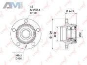 Ступица задняя в сборе с ABS LYNX для Octavia A4 Tour (1996-2011) WH-1219