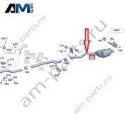 Глушитель спереди для Mercedes E200d/E220d W213 (рестайлинг) (OМ654) A2134904901