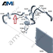 Шланг охлаждения от двигателя справа на Mercedes W205 AMG C63 (M177) A2055013391
