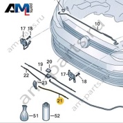 Трос капота передний слева 5H0823528C для Volkswagen Golf 8 2019-2026
