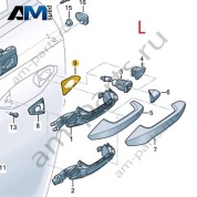 Проставка ручки двери водителя сзади 8YG837277 для Audi A3 (8Y) 2020-2026