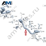 Трубопровод ОГ спереди слева Mercedes W465 AMG G63 (M177) A4654903201