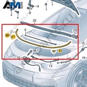 Уплотнитель капота спереди Volkswagen id3 2020-2024 10A823707B