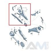 Цепь ГРМ правая с башмаком для Audi Q7 (4M) рестайлинг 3.0TFSI 06M109450P