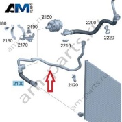 Шланг системы охлаждения от радиатора к помпе для Mercedes W205 AMG C43 (M276) A2055016900