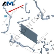 Шланг охлаждения промежуточный Mercedes C253 AMG GLC 63 (M177) A1675018001