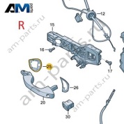 Проставка ручки двери пассажира сзади 5HG837210A для Volkswagen Golf 8 2019-2026