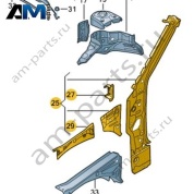 Внутренняя часть стойки A Volkswagen T-Roc Cabrio 2020-2024 2GC802124