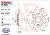 Передние перфорированные тормозные диски BREMBO 09.8690.1X на Audi A4 (B6) 2001-2005