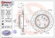 Перфорированные задние тормозные диски 320X20 (09.B338.1X) Brembo на BMW 4 Серии 2013-2021 420d/420dX