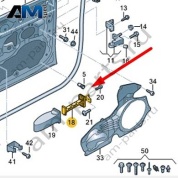 Ограничитель открывания передней двери Audi A7 (4K) 2019-2024 4K8837249