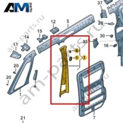 Внутренняя часть стойки В Volkswagen id-Buzz 2023-2024 1T3809444A