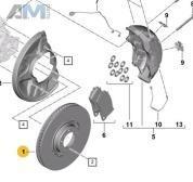 Передний правый тормозной диск 9Y0615302AF на Porsche Cayenne (2017-2024) (керамика)