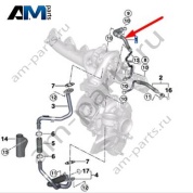 Подающий маслопровод турбины BMW 7 серия (G11/G12 LCI) 2019-2022 730d (B57P) 11425A76557