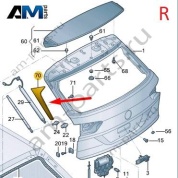 Спойлер крышки багажника справа Volkswagen Тигуан 57G827940041