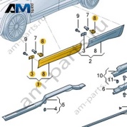 Накладка двери пассажира с молдингом VAG 3CC854940DGRU на Volkswagen 2021-2026