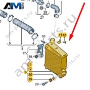 Промежуточный охладитель наддува воздуха Audi A8 (D4) 2014-2017 4H0145806K