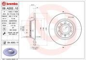 Задние тормозные диски BREMBO 08.A202.11  Volkswagen Golf V (2003-2008)