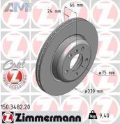 Передние тормозные диски 330X24 (150.3482.20) ZIMMERMANN для BMW 5 серии F10 рестайлинг рестайлинг 520d/520i/523i
