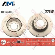 Задний левый тормозной диск TRW DF6320S для Porsche Panamera II