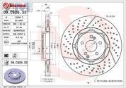 Задние перфорированные диски (09.C826.33) BREMBO для Mercedes E-Class W213 E300