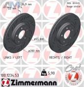 Передние тормозные диски ZIMMERMANN 100.1234.53 для Volkswagen Golf IV (1997-2005)