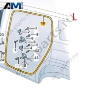 Уплотнитель задней левой двери на кузове VAG 3CC867913A5AP на Volkswagen 2021-2026