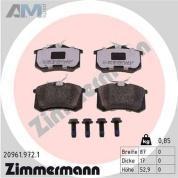 Задние керамические тормозные колодки ZIMMERMANN 20961.972.1 для Volkswagen Polo Sedan (2020-2023)