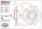 Передние перфорированные тормозные диски BREMBO 09.9772.1X на Audi A3 (8P) 2003-2012