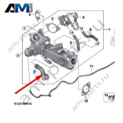 Шланг термостат-радиатор ОГ BMW X4 (G02) 2018-2025 20d (B47D) 11718590725
