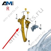 Стеклоподъемник без электродвигателя задний правый Audi A6 (C8) 2019-2024 4K0839462