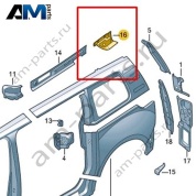 Панель крепления заднего фонаря Volkswagen id-Buzz 2023-2024 1T3813317