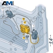 Электродвигатель доводчика сдвижной двери Volkswagen id-Buzz 2023-2024 1T3843746B