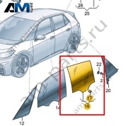 Стекло двери заднее правое Volkswagen id3 2020-2024 10A845026B