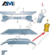 Направляющий профиль переднего бампера слева VAG 3GJ807723 на Volkswagen 2025-2026