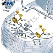 Замок капота с микровыключателем Audi Q7 (4M) 2016-2024 4M0823509A