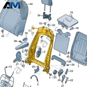 Каркас спинки сиденья Volkswagen id3 2020-2024 1EA881515