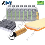 Комплект фильтров MANN с маслом 5W30 229.52 для ТО-1 Mercedes C300d