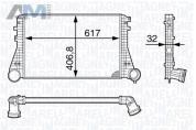 Интеркулер MAGNETI MARELLI (351319202250) для Volkswagen CC (2008-2018) 1.8TSI